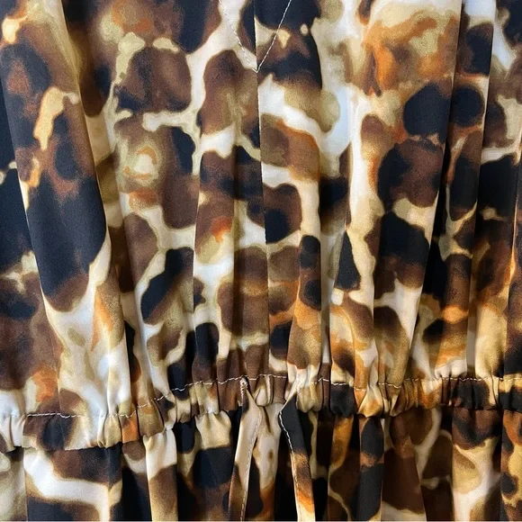 Calvin Klein Animal Print Tie Shoulder Maxi Dress Sz 4 - Picture 13 of 13